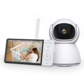 Coupon ABM700 5 inch IPS Screen Wireless Video Baby Monitor with Nanny PTZ Camera 5000mAh Battery Two way Audio Lullaby Feeding Time Reminder SD TF Card Record Cameras EU Plug