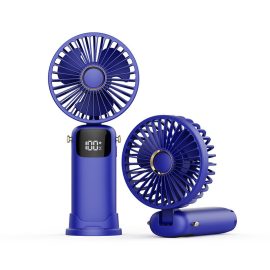 Coupon AGSIVO Portable Handheld Fan LED Digital Display USB Rechargeable 6 Adjustable Speed 90 Degree Foldable Cooling Fan