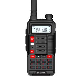 Coupon BAOFENG BF-UV10R Plus 10W 4800mAh UV Dual Band Two-way Handheld Radio Black Walkie Talkie 128 Channels LED Flashlight USB Rechargeable Outdoor Hiking Intercom