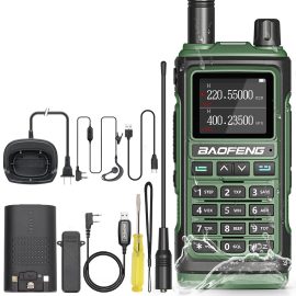 Coupon Baofeng UV-17pro L High Power Walkie Talkie 136-520MHz Three Band Portable Handheld Two-way Radio Intercom with 1.77 inch Color Screen FM Radio Flashlight European Standard