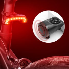Coupon BLOOKE Bike Wireless Taillight Super Brightness 11 Large Beads 220mAh Battery Waterproof 5 Light Modes with 120dB Horn Remove Control Bicycle Rear Light for Night Cycling