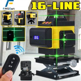 Coupon FASGet 360° Rotary 16 Lines Self Leveling Laser Level 4D Green Beam Auto Measuring Tool