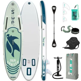 Coupon FunWater Inflatable Stand Up Paddle Board Surfboard Complete Paddle Board Accessories Adjustable Paddle Pump ISUP Travel Backpack Leash Waterproof Bag Adult Paddle Board SUPFW09C