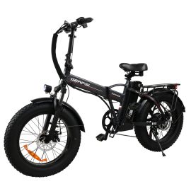 Coupon GERPSI GPS-DZ2002 48V 13AH 500W 20*4.0inch Folding Electric Bicycle 40-50KM Mileage 120KG Payload Electric Bike – Black