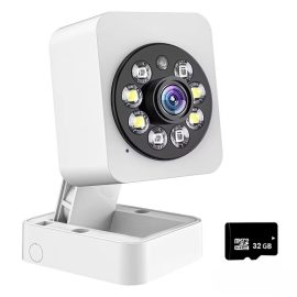 Coupon Guudgo 1080P Wifi Camera with 32GB TF Card Tuya Indoor Smart Home Security PIR Motion Human Detection Two Way Audio Siren Camera Wireless CCTV Surveillance Camera