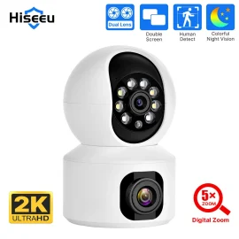 Coupon Hiseeu FH3C 2MP+2MP 1080P WiFi Baby Monitor PTZ 4MP Dual Lens Dual Screen Camera Indoor AI Tracking Motion Detection Video Surveillance Cameras Security Smart Home Alexa