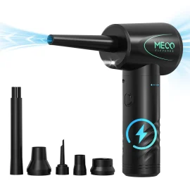 Coupon MECO ELEVERDE Compressed Air Duster, Air Blower with LED Light, 3-Gear to 100000RPM, Electric Air Duster for PC/Keyboard Cleaner, Reusable Cordless Air Duster