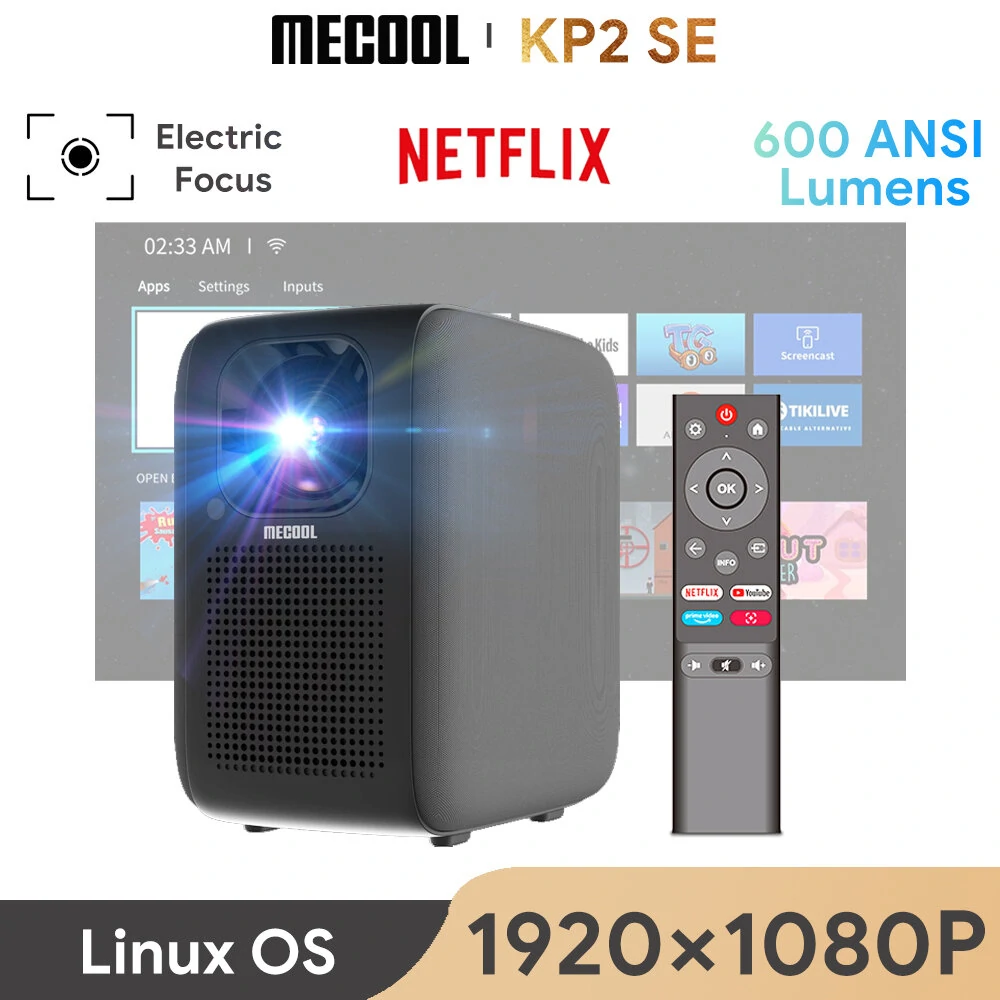 Coupon Mecool KP2 SE Projector 1080P Netflix Certified Linux OS 600ANSI Lumens 5G WIFI Electric Focus Home Theater – EU Plug