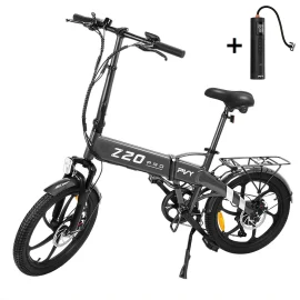 Coupon PVY Z20 PRO 500W 36V 10.4Ah 20inch Folding Electric Bicycle + PVY Bike Pump 60V 4Ah Air Pump Inflator – Grey