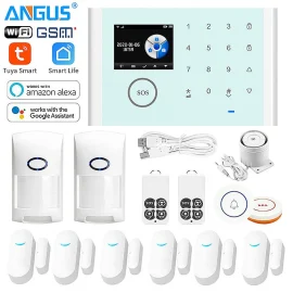Coupon Smart Tuya WiFi Security Alarm System Kit Wireless GSM Burglar Alarm Home Anti-theft Security System Assisted with Alexa Google