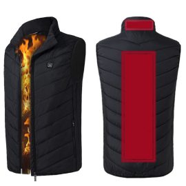 Coupon TENGOO HV-02 Unisex 2 Places Heating Vest 3-Gears Heated Jackets USB Electric Thermal Clothing Winter Warm Vest Outdoor Heat Coat Clothing