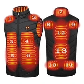 Coupon TENGOO HV-13 Heated Vest 13 Heating Areas Oversized Women Men Winter Vest Self Heating Vest Usb Electric Thermal Vest Jacket Outdoor Veste
