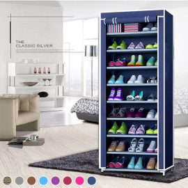 Coupon 10 Tier DIY Shoe Rack Portable Storage Cabinet Organiser Wardrobe Dustproof