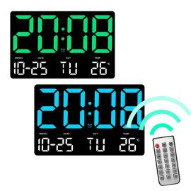 Coupon AGSIVO Large Digital Wall Clock Alarm Clock Large LED Display with Remote Control / Adjustable Brightness / Indoor Temperature / Date / Week / 12/24H For Home Office Classroom