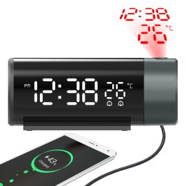 Coupon AGSIVO LED Digital Projection Alarm Clock with Projection on Ceiling Wall / Snooze / Temperature Display / External USB Power Supply For Bedroom