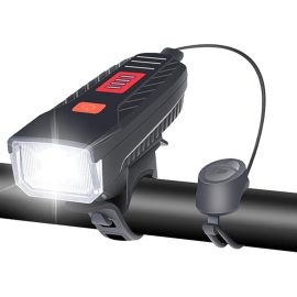 Coupon Multifunctional Headlight 1200mAh Large Battery Anti-theft Waterproof 3 Light Modes Front Light with 120dB Horn for Night Cycling
