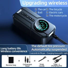 Coupon Portable Wireless Air Pump 15000mAh 150PSI Fast Inflation Charging LED Lighting HD Display for Car SUVs Motocycle Bike Ball