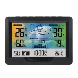Coupon Wireless Weather Station Clock Digital Indoor Thermometer Hygrometer Meter 12H Air Pressure Record Moon Phase Barometer Weather Forecast Temperature Alarm Clock