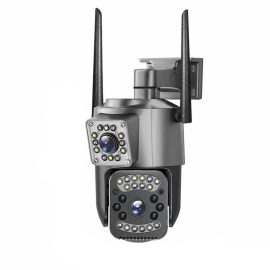 Coupon 2MP+2MP 1080P WiFi IP Camera Dual Lens 355° Dual Screen 4MP Outdoor Security Camera 10X Zoom Two Way Voice Video Surveillance PTZ CCTV Camera APP Control Automatic Tracking EU Plug
