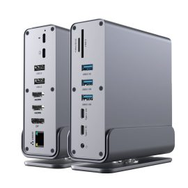Coupon Bakeey 15 in 1 Type-C Docking Station with DP Dual HDMI 4K@60HZ Triple Display USB 3.0 / Type-C 3.0 10Gbps Date Transmission RJ45 1000M Ethernet Port PD 100W Fast Charge
