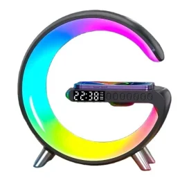 Coupon Bakeey N69 RGB Lamp Wireless Light 15W Fast Wireless Charger Phone Holder with bluetooth Speaker