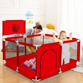 Coupon Comomy Baby Playpen, Indoor & Outdoor Kids Activity Center, Sturdy Safety Play Yard with Super Soft Breathable Mesh,Kid’s Fence for Infants Toddlers
