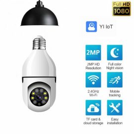 Coupon E27 Light Bulb Camera Full Color Night Vision Wireless Wifi Camera Smart Security Camera 1080P 360 Rotate Wifi IP PTZ For Outdoor Camera