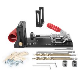 Coupon ENJOYWOOD XK4S Pocket Hole Jig Aluminum Alloy Adjustable Woodworking Hole Puncher Locator for DIY Carpentry Projects