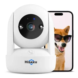 Coupon Hiseeu CB2 Indoor 3MP Wireless PTZ Camera Intelligent Night Vision Motion Tracking Two-way Audio One-click SOS Call for Home&Elderly Security Safety