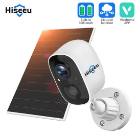 Coupon Hiseeu CG6 Outdoors WiFi Solar Camera 3MP Wireless Night Vision PIR Detection Phone Monitoring Two-way Intercom Waterproof Rechargeable Battery Power Surveillance Cameras