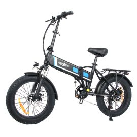 Coupon ONESPORT OT10 48V 12Ah 500W 20*4.0inch Folding Electric Bicycle 35KM Max Mileage 120KG Payload Electric Bike