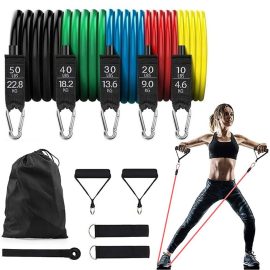 Coupon 11Pcs/Set 150lbs Latex Resistance Bands Home Gym Training Exercise Pull Rope Expander Fitness Equipment