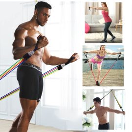Coupon 14Pcs TPE Resistance Bands Pull Rope Indoor Portable Fitness Equipment Arm Waist Leg Chest Trainer Exercise Tools