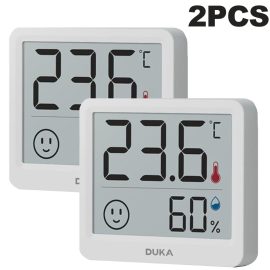 Coupon 2PCS Xiaomi Duka THmini Electronic Temperature and Humidity Meter High Precision Vertical Infant Room Thermometer Digital Meter for Home