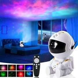 Coupon Astronaut Galaxy Projector Night Light Gift Starry Sky Star USB Led Bedroom Night Lamp Child Birthday Decoration Remote Control