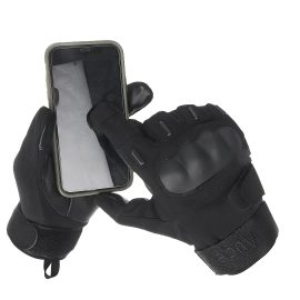 Coupon Audew Winter Warm Waterproof Windproof Non-Slip Three-Finger Touch Screen Outdoors Motorcycle Riding PU Leather Gloves