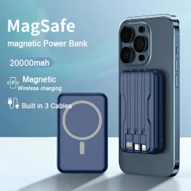 Coupon Bakeey HT-DX126 20000mAh Power Bank External Battery Power Supply with 4 Inputs&4 Outputs Built-in 3 Cable Fast Charging Wireless Charger for iPhone 12 13 14 14 Pro for Huawei Mate50 for Samsung Galaxy S23 for Xiaomi13pro