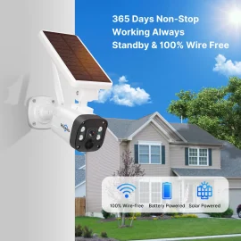 Coupon Hiseeu 3MP Wireless Security Camera System Solar Camera Outdoor Wireless Battery Powered Home Camera 2-Way Audio PIR Detection IP66 Waterproof Work with Alexa