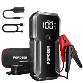 Coupon POPDEER 3000A Portable 23800mAh Car Jump Starter Powerbank with QC3.0 Fast Charge with LED Flashlight