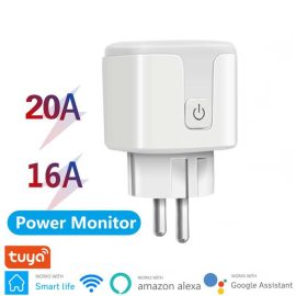 Coupon Tuya 16/20A Smart WiFi Switch EU Plug Intelligent Power Monitor Voice Control Timing Outlet Socket Support Alexa Google Home