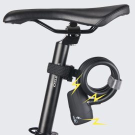 Coupon ULAC 110dB Loud Bike Lock 6 Months Battery life Steel Cable Anti-Theft Bike Lock for Road Bike