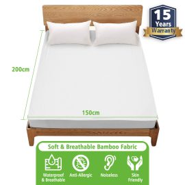 Coupon Waterproof Mattress King Size Protector Cotton Soft Fitted Cover King Size 180 x 200 cm