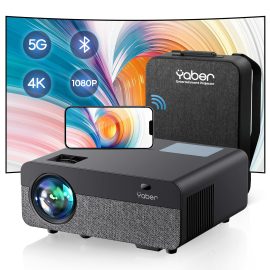 Coupon Yaber Buffalo Pro U9 1080P Projector with Bonus Screen 5G WIFI Wireless Mirroring LED LCD 3000Lumens Manual Focus Digital Zoom Entertainment Home Theater