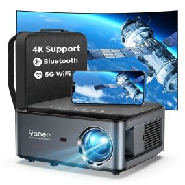 Coupon Yaber Buffalo U6 5G WiFi Bluetooth 4K Projector Full HD Native 1920x1080P Projector Support 4D&4P-Keystone Correction 200” Giant Screen Zoom for Android/iOS/PC/PPT/USB Home Projector