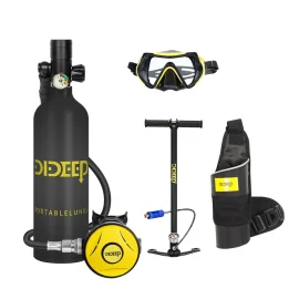 Coupon DIDEEP X4000Pro 1L Scuba Diving Tank Snorkel Equipment Leisure Outdoor Swimming Spare Oxygen Portable Capacity Use 10-20 Minute with Diving Goggles Strap Bag Pump