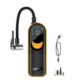 Coupon SUITU 4000mAh Wireless Car Tire Inflator with Digital Display & LED Light Graphene Battery for Car Motorcycle Balls