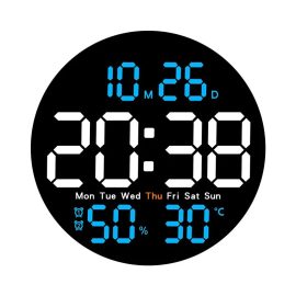 Coupon 10inch LED Large Digital Wall Clock With Remote Control Auto Dimming 10 Level Brightness Digital Alarm Clock Temperature Humidity Date Week Display Countdown Timing Clock For Home Farmhouse Office