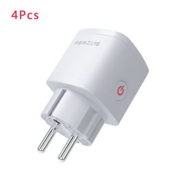 Coupon 4Pcs BlitzWolf® BW-SHP13 ZigBee3.0 Smart WIFI Socket 16A EU Plug Electricity Metering APP Remote Controller Timer Work with Amazon Alexa Google Home