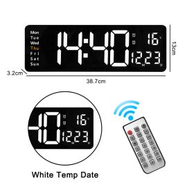 Coupon AGSIVO 16 Inch Digital Wall Clock Large LED Display with Remote Control / Automatic Brightness / Indoor Temperature / Date / Week / 12/24H For Home Office Classroom