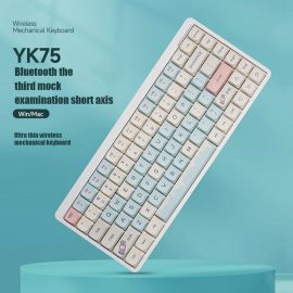 Coupon Bakeey YK75 84 Keys Low Profile Switch Mechanical Keyboard Tri-Mode BT5.0/2.4Ghz/USB OUTEMU Switch White Lighting Gaming Keyboard For Window Mac System